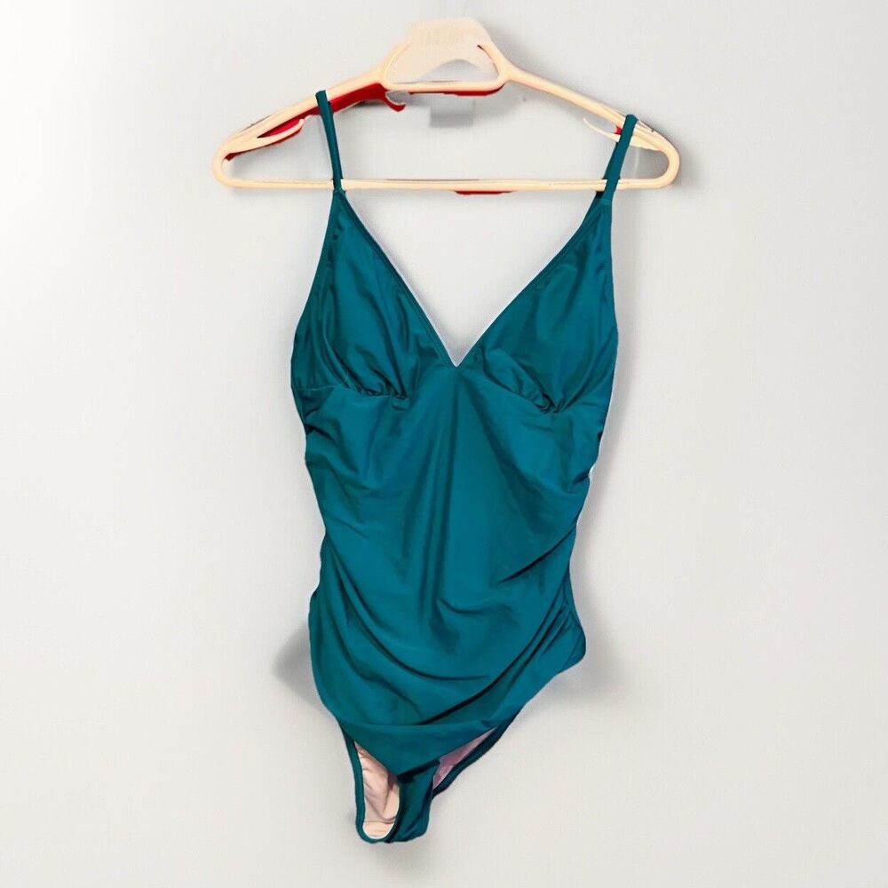 #8605 CUPSHE WOMENS GREEN ONE PIECE BATHING SUIT SIZE M